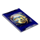 Sonnenfläche/Mondfläche dunkelblaues Notebook Notizblock (Rechte Seite)