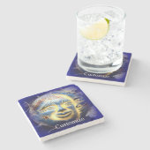 Sonnenfläche/ Mondfläche Thunder_Cove Steinuntersetzer (Seitenansicht)