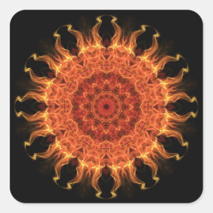 Sonnenflamme Quadratischer Aufkleber