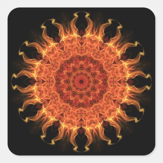 Sonnenflamme Quadratischer Aufkleber (Vorderseite)