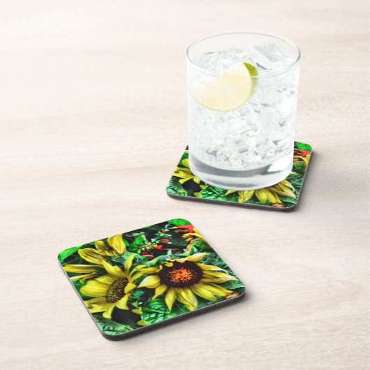 SONNENFLOWER-KORK-UNTERSETZER GETRÄNKEUNTERSETZER (Rechte Seite)