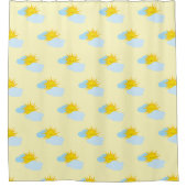 Sonnenfreude: Niedliches SonnenIllustrationsmuster Duschvorhang (Vorderseite)