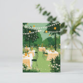 Sonnenfrohe Garten-Abschlussfeier Postkarte (Stehend Vorderseite)