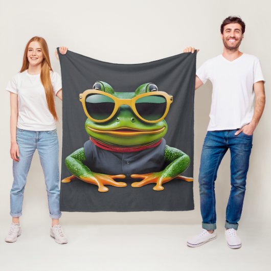 Sonnenfrosch mit Sonnenbrille Fleecedecke (Beispiel)