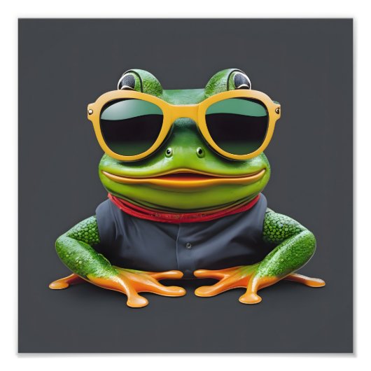 Sonnenfrosch mit Sonnenbrille Fotodruck (Vorne)