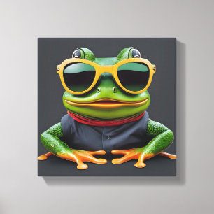 Sonnenfrosch mit Sonnenbrille Leinwanddruck