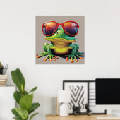 Sonnenfrosch mit Sonnenbrille Poster (Heimbüro)
