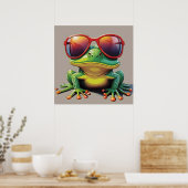 Sonnenfrosch mit Sonnenbrille Poster (Küche)