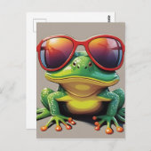 Sonnenfrosch mit Sonnenbrille Postkarte (Vorne/Hinten)