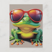 Sonnenfrosch mit Sonnenbrille Postkarte (Vorderseite)