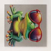 Sonnenfrosch mit Sonnenbrille Puzzle (Horizontal)