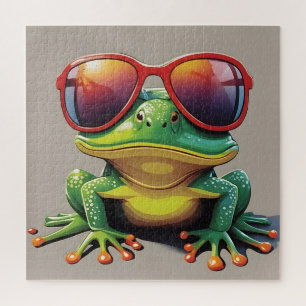 Sonnenfrosch mit Sonnenbrille Puzzle