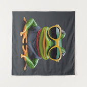 Sonnenfrosch mit Sonnenbrille Wandteppich (Vorderseite (Horizontal))