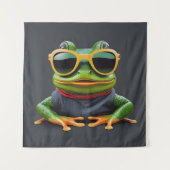 Sonnenfrosch mit Sonnenbrille Wandteppich (Vorderseite)