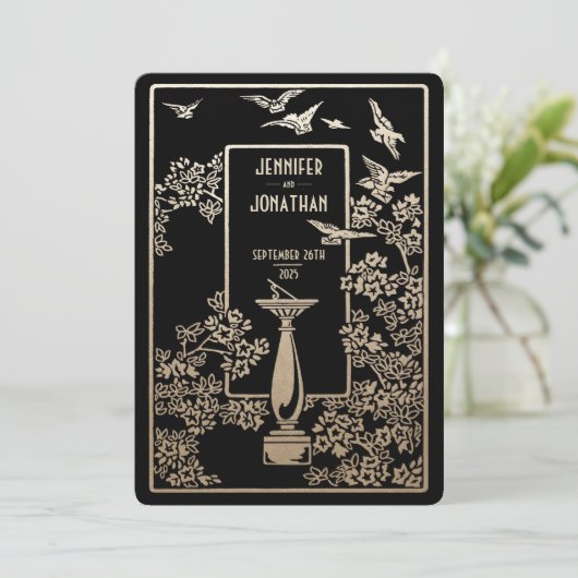 Sonnengarten Hochzeitsfeiern Einladung (Stehend Vorderseite)