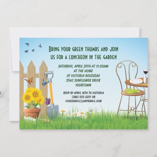 Sonnengarten-Party Einladung (Rückseite)