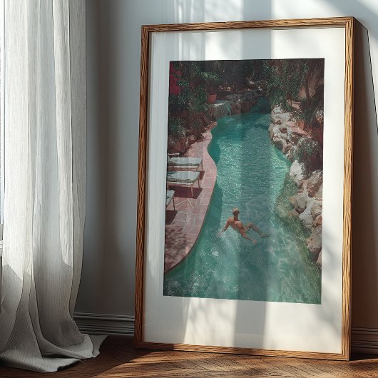 Sonnengedämpft: Vintage Flucht am Pool Poster