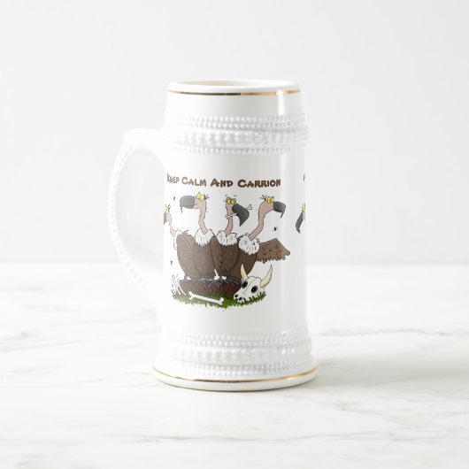 Sonnengeier Spaß Cartoon Bierglas (Vorderseite Links)