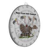 Sonnengeier Spaß Cartoon Dartscheibe (Vorderseite Links)