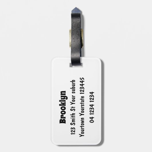 Sonnengeier Spaß Cartoon Gepäckanhänger (Rückseite vertikal)