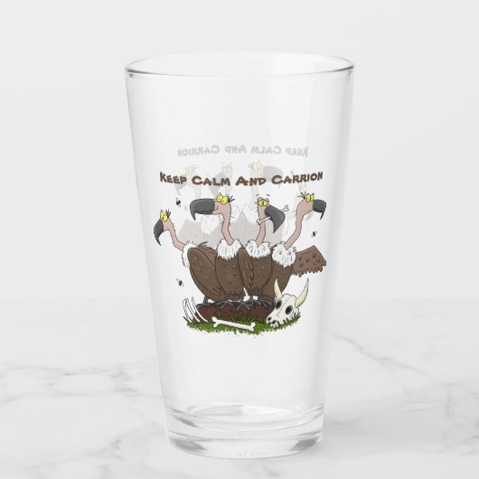 Sonnengeier Spaß Cartoon Glas (Rückseite)