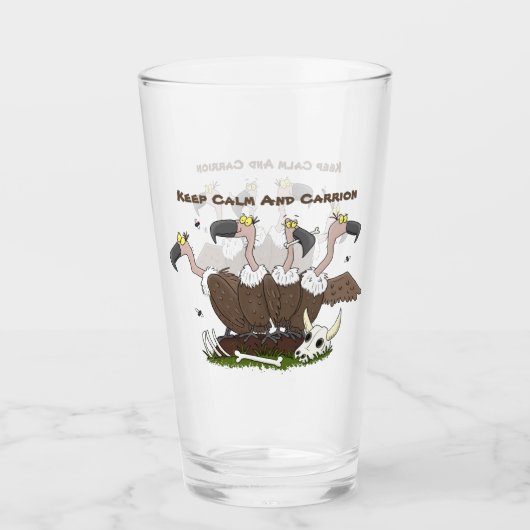 Sonnengeier Spaß Cartoon Glas (Vorderseite)