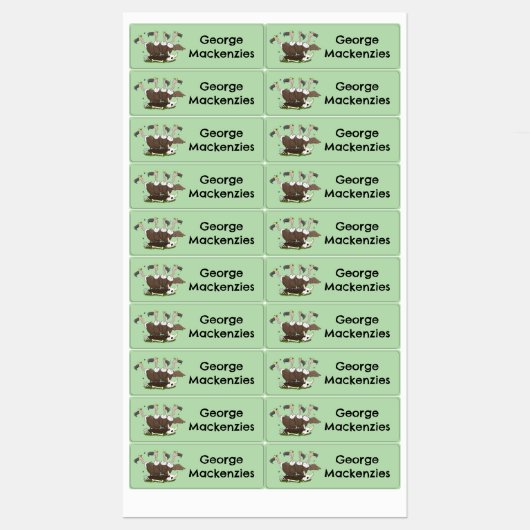 Sonnengeier Spaß Cartoon personalisiert Etiketten (Blatt)