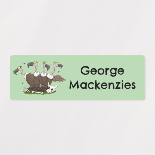 Sonnengeier Spaß Cartoon personalisiert Etiketten (Design 2)