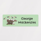 Sonnengeier Spaß Cartoon personalisiert Etiketten (Design 1)