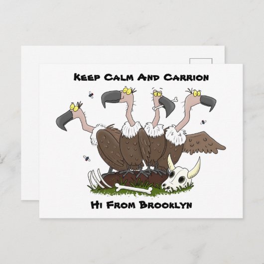 Sonnengeier Spaß Cartoon Postkarte (Vorne/Hinten)