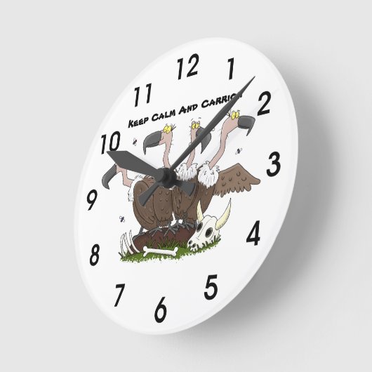 Sonnengeier Spaß Cartoon Runde Wanduhr (Winkel)