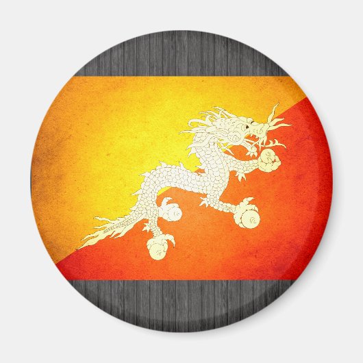 Sonnengeküsste Bhutan-Flagge Magnet (Vorne)