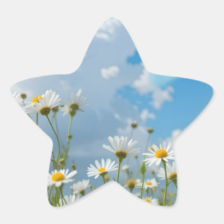 Sonnengeküsste Blütenblätter Stern-Aufkleber