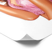Sonnengeküsste Dame in Rosa Poster (Ecke)