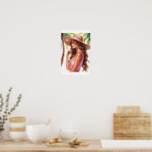 Sonnengeküsste Dame in Rosa Poster (Küche)