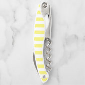Sonnengelb gestreift lila Monogramm Kellnermesser (Rückseite)