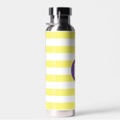 Sonnengelb gestreift mit lila Monogramm Trinkflasche (Rechts)
