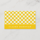 Sonnengelb Gingham Visitenkarte (Vorderseite)