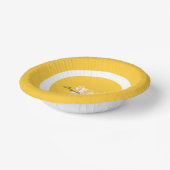 Sonnengelb Hochzeit Chic Elegant Weiß Monogramm Pappteller (Gewinkelt)