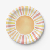 Sonnengelb Orange Sonne Pappteller (Vorderseite)