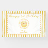 Sonnengelb Streifen Geburtstag Banner (Horizontal)