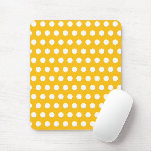 Sonnengelb-weiße Tupfenmuster-Kunst Mousepad (Mit Mouse)