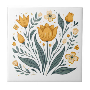 Sonnengelbe Blume Fliese