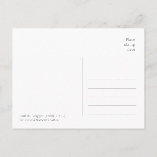 Sonnengelbe Blumen von Paul de Longpre CC1012 Postkarte (Rückseite)