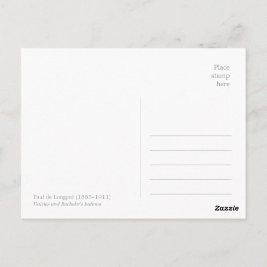 Sonnengelbe Blumen von Paul de Longpre CC1012 Postkarte (Rückseite)