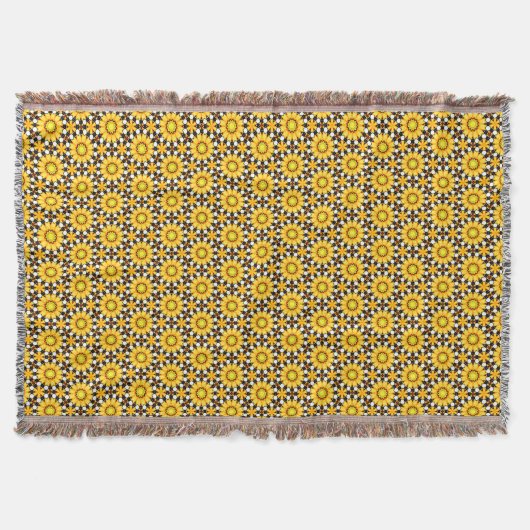 Sonnengelbe Blüten Whimsical Throw Blanket Decke (Vorderseite)