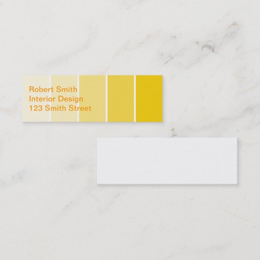 Sonnengelbe Farbbeispiele Mini Visitenkarte (Vorne/Hinten)