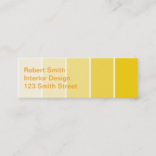 Sonnengelbe Farbbeispiele Mini Visitenkarte (Vorderseite)