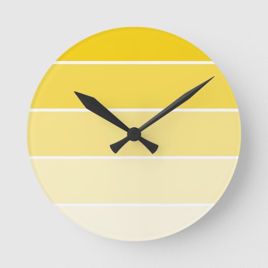 Sonnengelbe Farbmuster Runde Wanduhr (Vorderseite)