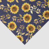 Sonnengelbe goldene Navy Sonnenblumen Blätter Must Seidenpapier (Ausschnitt)